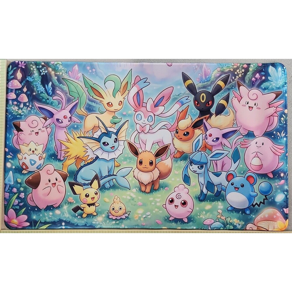 Pokémon Magical Forest Playmat - Eeveelutions, Pichu & Friends TCG Desk Mat